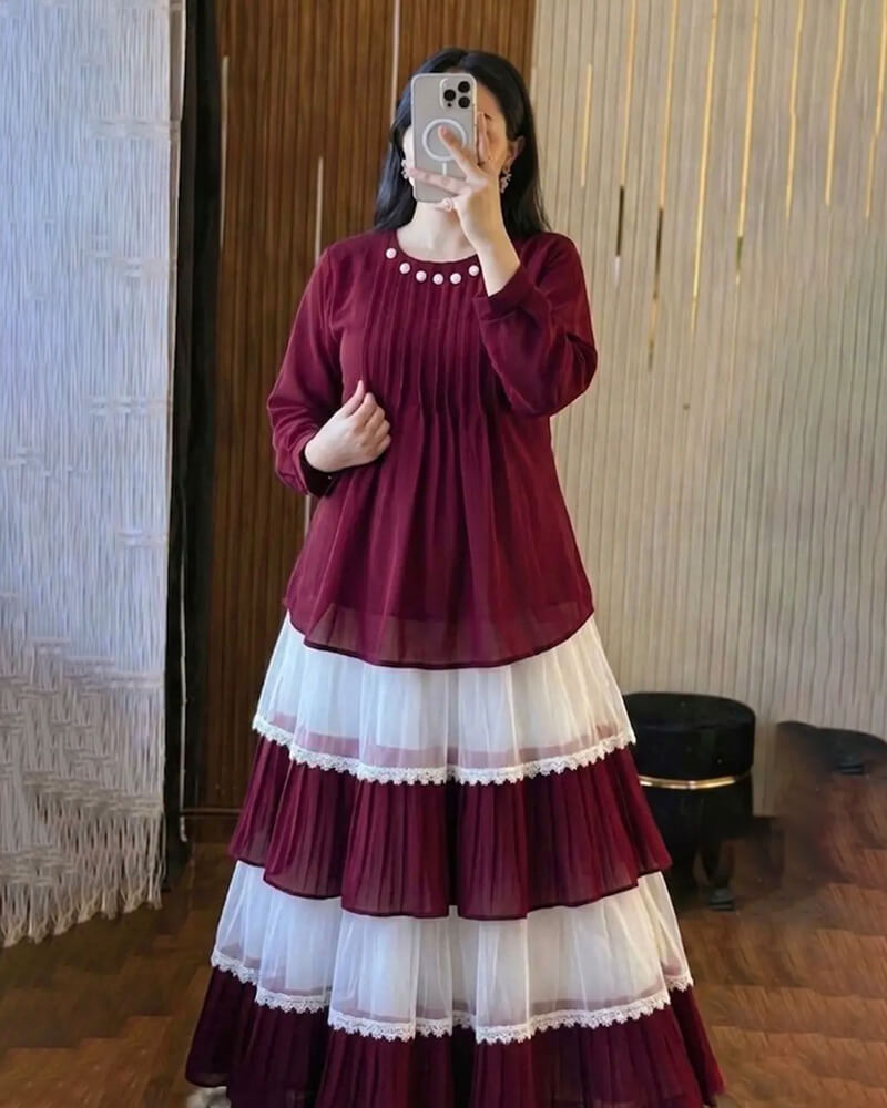 Ladies Tops and Skirt Set